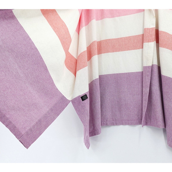 Women Open Front Cardigan Topper OS Pink Striped Oversized Resort Vacation - Picture 10 of 16